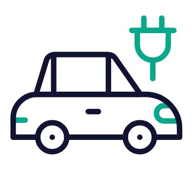 Electric car, Animated Icon, Outline