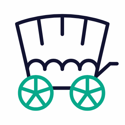 Old wagon, Animated Icon, Outline