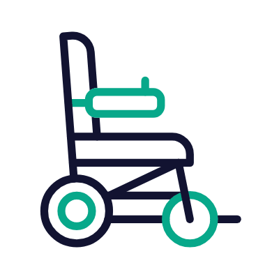 Electric wheelchair, Animated Icon, Outline