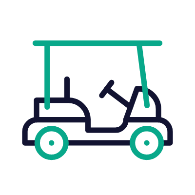Golf cart, Animated Icon, Outline