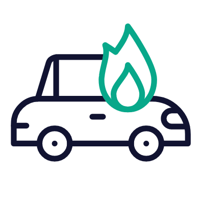 Car fire, Animated Icon, Outline