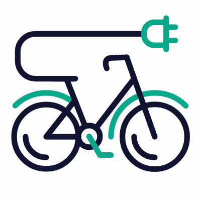 Electric bicycle, Animated Icon, Outline