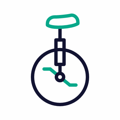 Unicycle, Animated Icon, Outline