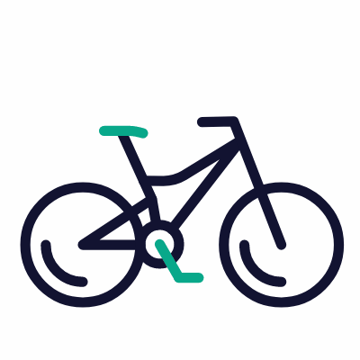 Downhill bicycle, Animated Icon, Outline