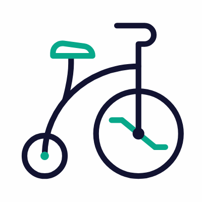 Tricycle, Animated Icon, Outline