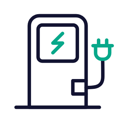 Charging station, Animated Icon, Outline