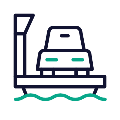 Ferry, Animated Icon, Outline