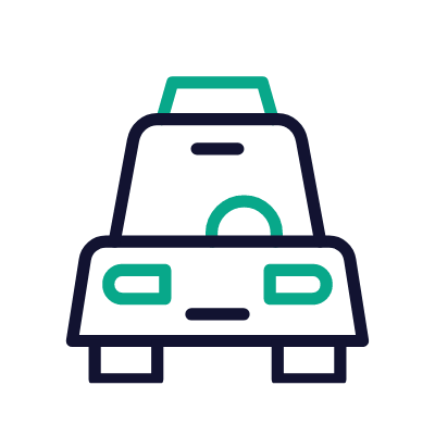Taxi, Animated Icon, Outline