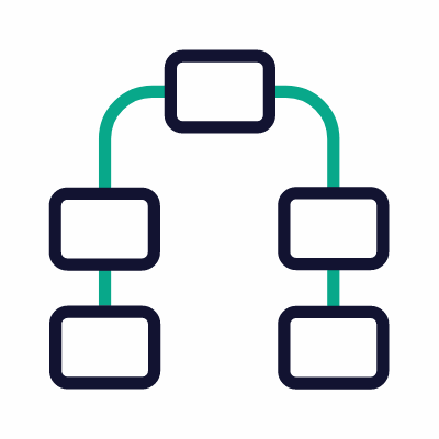 Process flow, Animated Icon, Outline