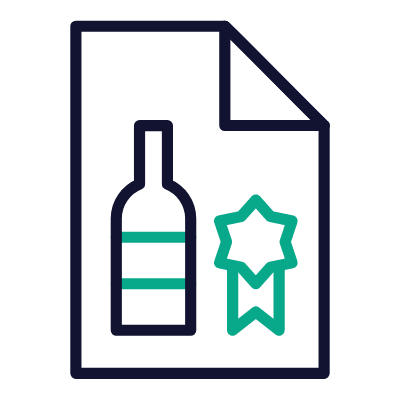 Alcoholic license, Animated Icon, Outline
